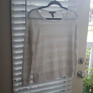 Forever 21 white with gold striping sweater
